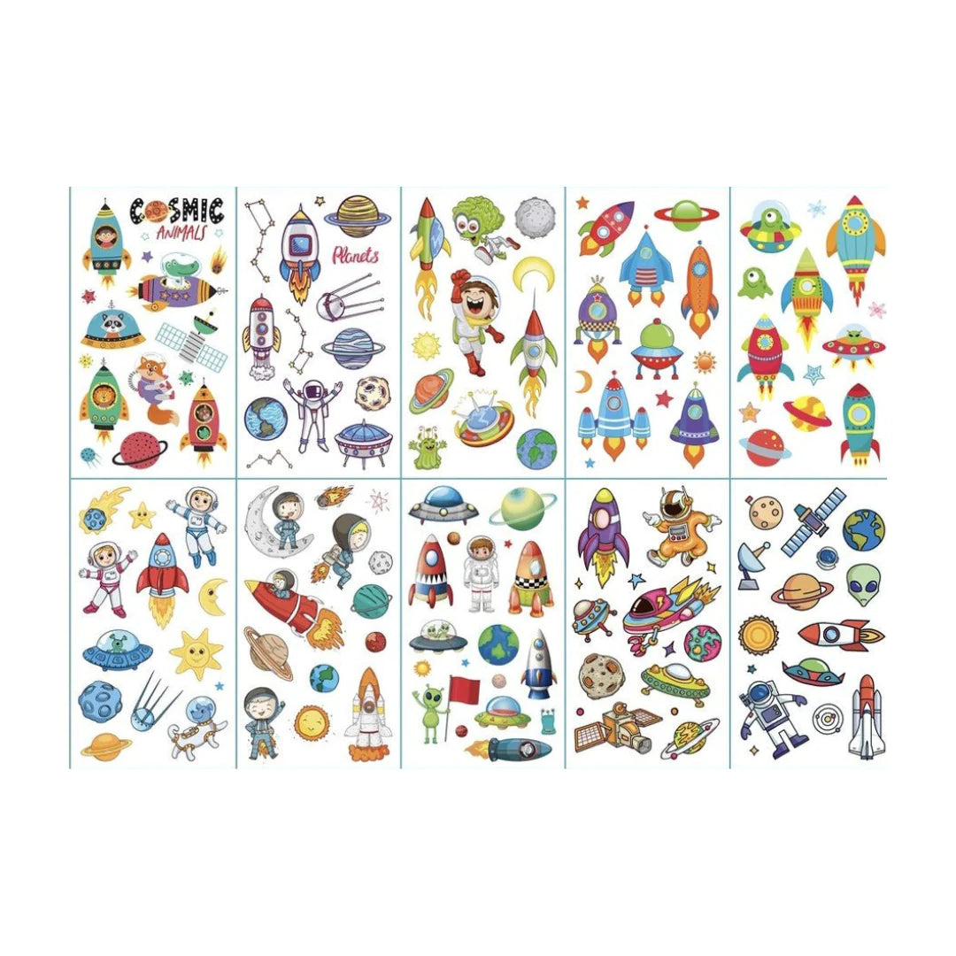 Abziehbare Tattoos - Weltraumreisen
