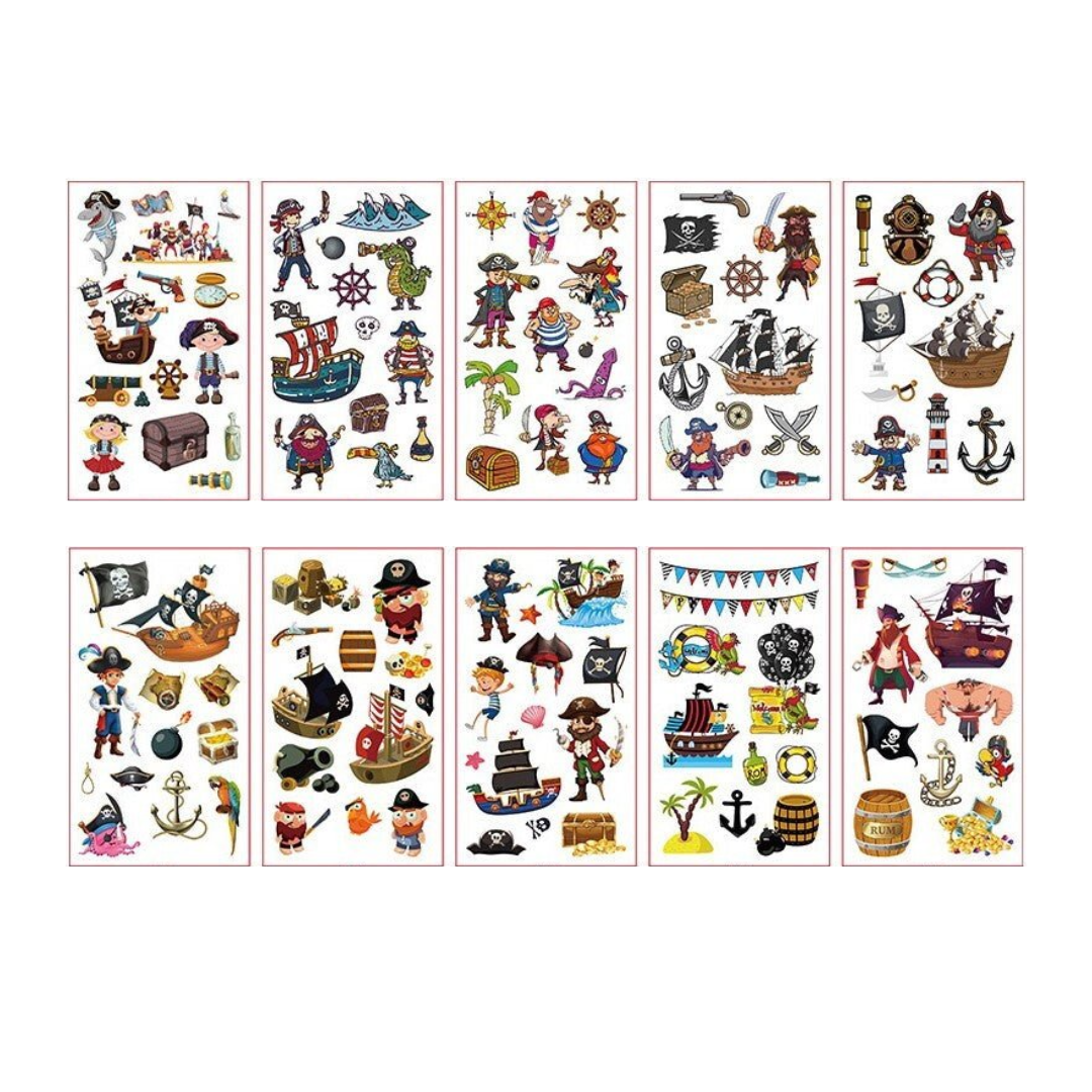 Abziehbare Tattoos - Piratenwelt