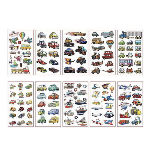 Abziehbare Tattoos – Verkehrsmittel