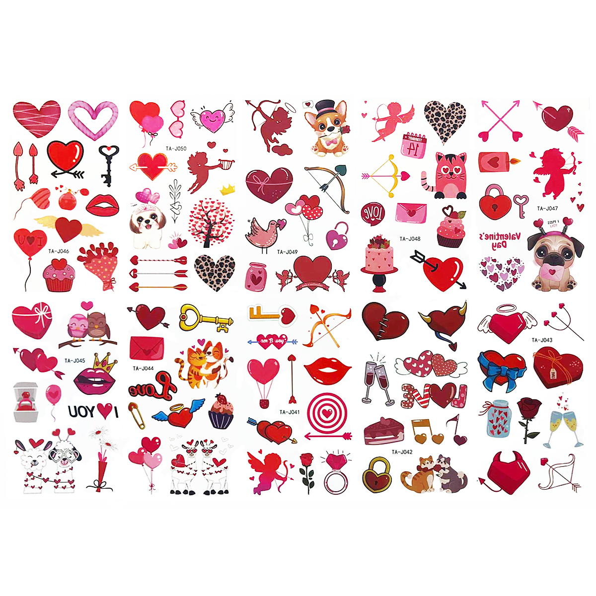 Abziehbare Tattoos - Valentinstag