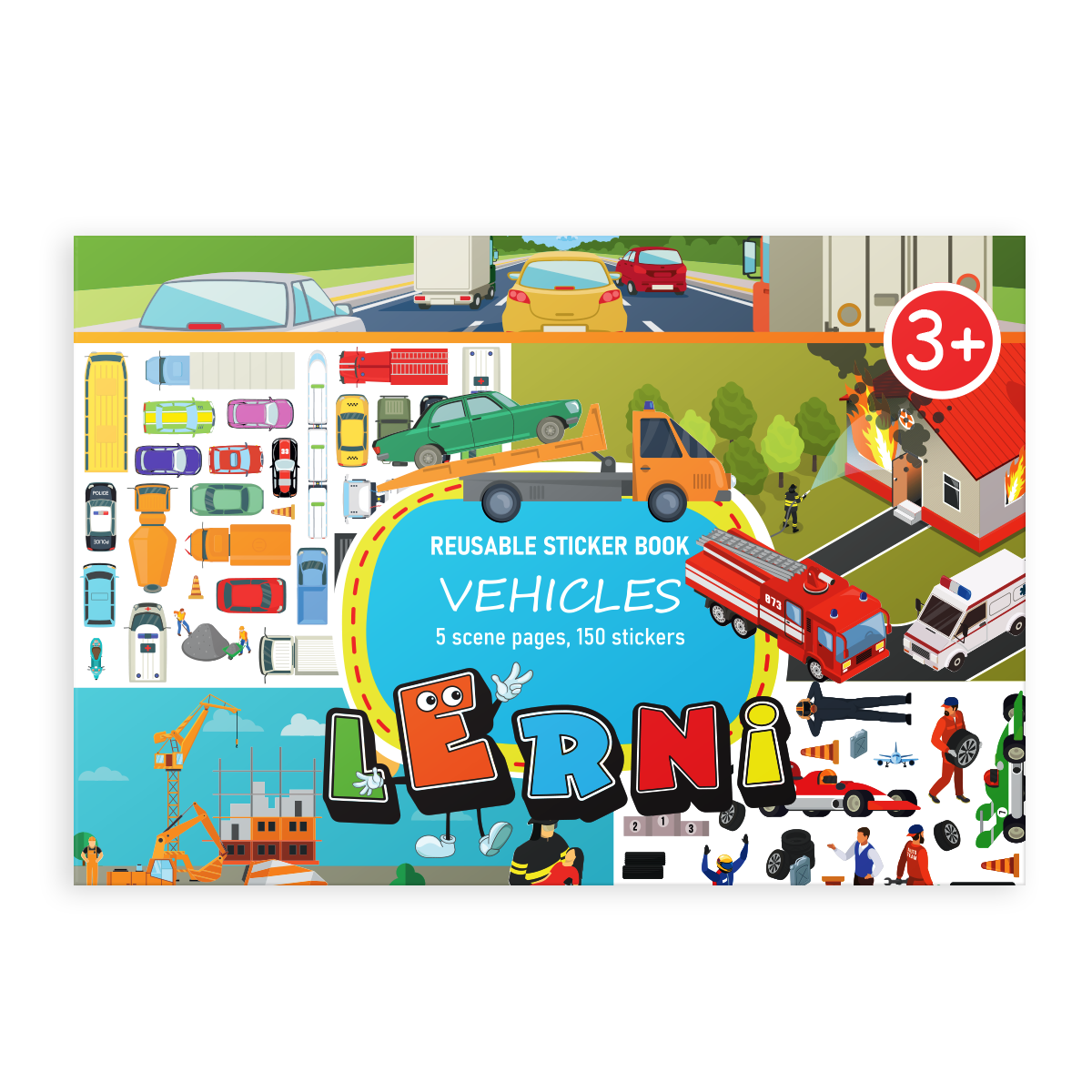 Wiederverwendbares Sticker-Buch – Fahrzeuge