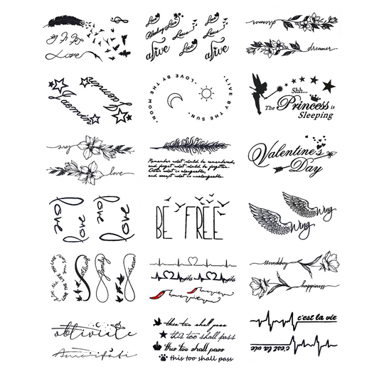 Abziehbare Tattoos - Boohoo-Stil