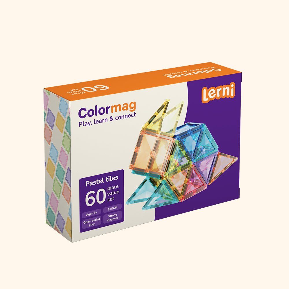 Magnetbaukasten COLORMAG 60 Stück - pastel