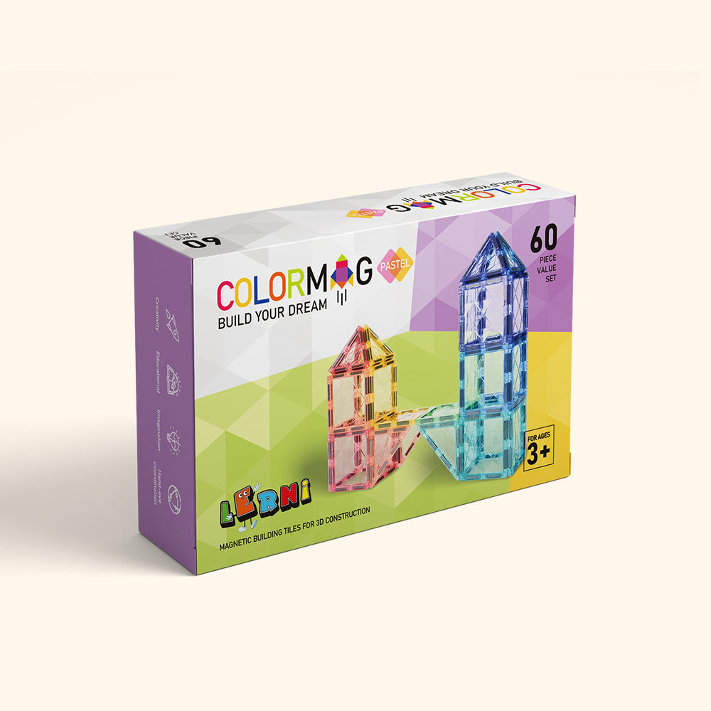 Magnetbaukasten COLORMAG 60 Stück - pastel